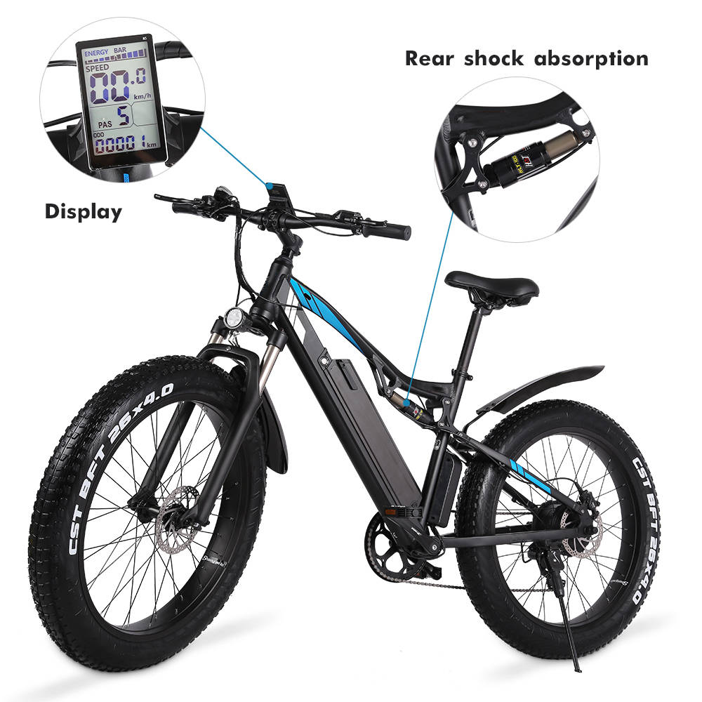 High Power 26Inch MTB Mountainbike 48V1000W Snow Beach Cruiser Fat Tire Ebike Lithium Battery Electric Bicycles